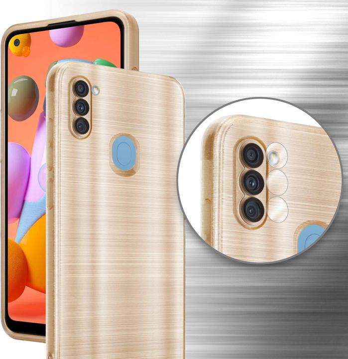 Immagine prodotto Cadorabo Custodia per Samsung Galaxy A11 / M11 in TPU spazzolato con protezione per fotocamera stile LM160 (Samsung Galaxy A11, Samsung Galaxy M11)