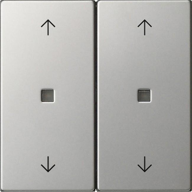 Gira Wippe 2f Pfeile Kontrollf. System 55 5386600, Taster + Schalter, Silber