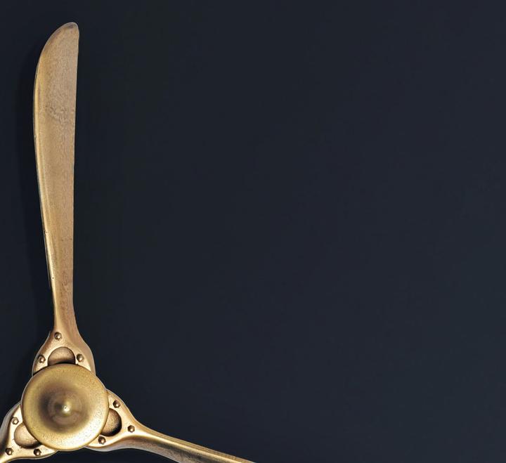 Produktbild FineBuy Deko Propeller 85 cm Wanddeko Aluminium Flugzeug Wandpropeller Wohndeko