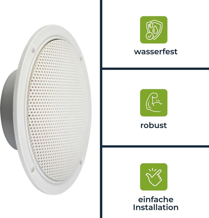 Actual product image Velleman SET OF 2 x 5" WATERPROOF CONE SOUND SPEAKERS WITH PROTECTIVE GRID 80W / 8 OHM (1 PAIR) (1 pair)