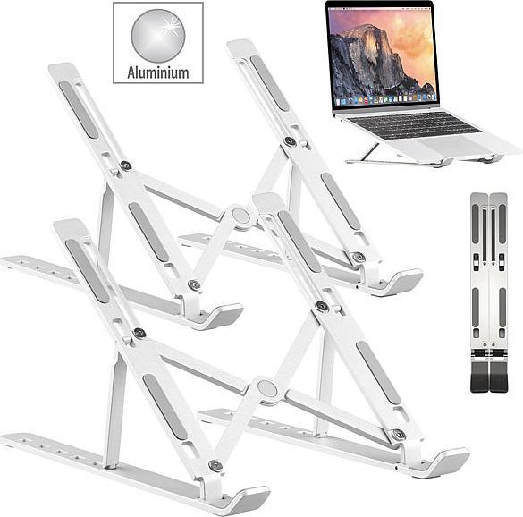 Produktbild Pearl 2er Pack Portabler Alu-Notebook-Ständer bis 39,5 cm (15,6")