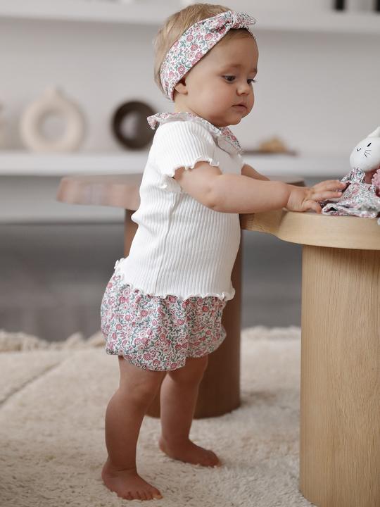 Produktbild Vertbaudet Baby Geschenk-Set: T-Shirt, Shorts, Haarband & Schmusetuch (92)