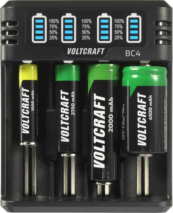 Produktbild Voltcraft BC4 Rundzellen-Ladegerät LiIon, NiMH Mignon (AA), Micro (AAA), Baby (C (1 Stk., Sub-C, AA, AAA, Ladegerät ohne Akku)