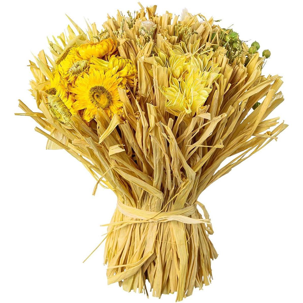 8x Blumenstrauss, Trockenblumen-Gras-Arrangement (Trockenblumen)