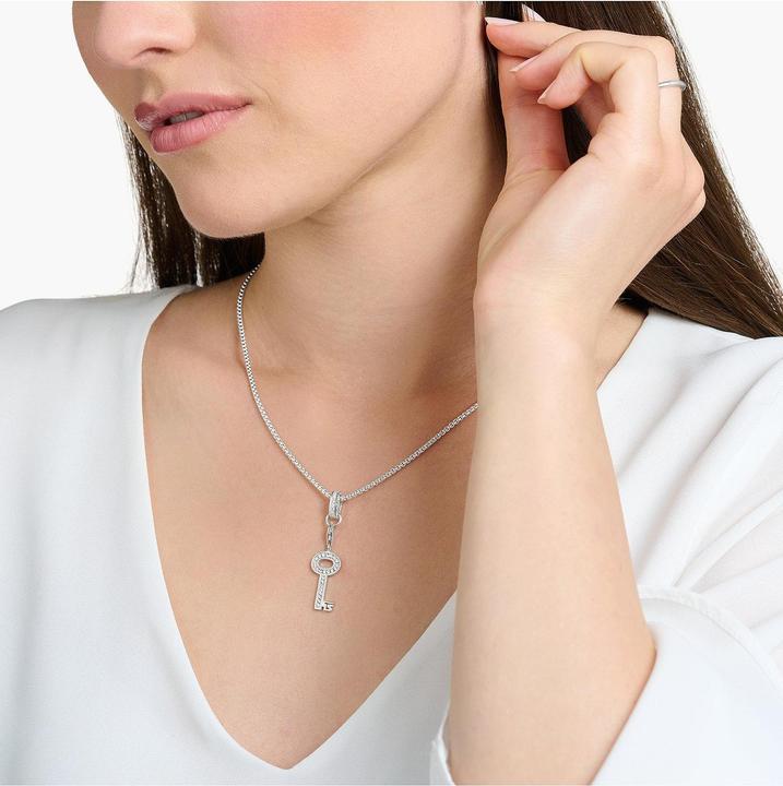 Produktbild Thomas Sabo Charm-Anhänger Schlüssel weisse Steine silber (925er Silber)