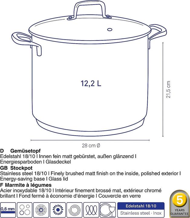 Produktbild Kela Flavoria (Kochtopf, Edelstahl, 28 x 21.50 cm)