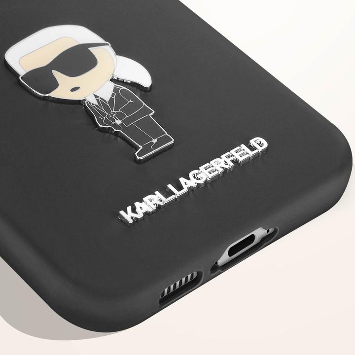 Immagine prodotto Karl Lagerfeld KLHCS23FEMHKNPK S23 FE S711 czarny/nero Silicone Ikonik Metal Pin (Samsung Galaxy S23 FE)