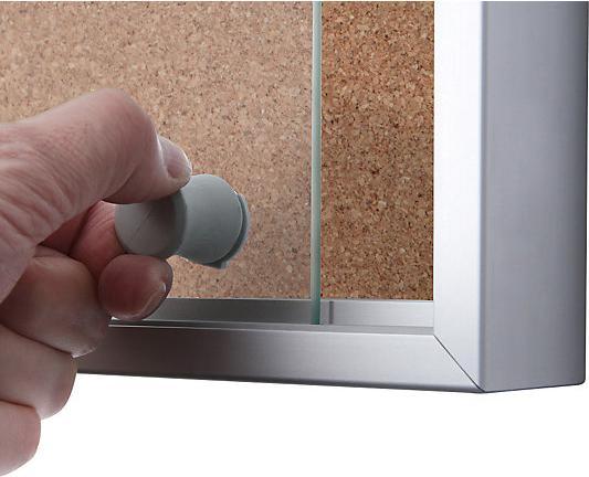 Actual product image eurokraft pro Showcase with sliding doors (Magnet board, Bulletin board, 90.5 x 64 cm)