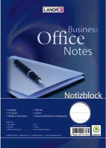 Landré Bloc-notes A5 tête-bêche (A5, À rayures, Couverture souple)