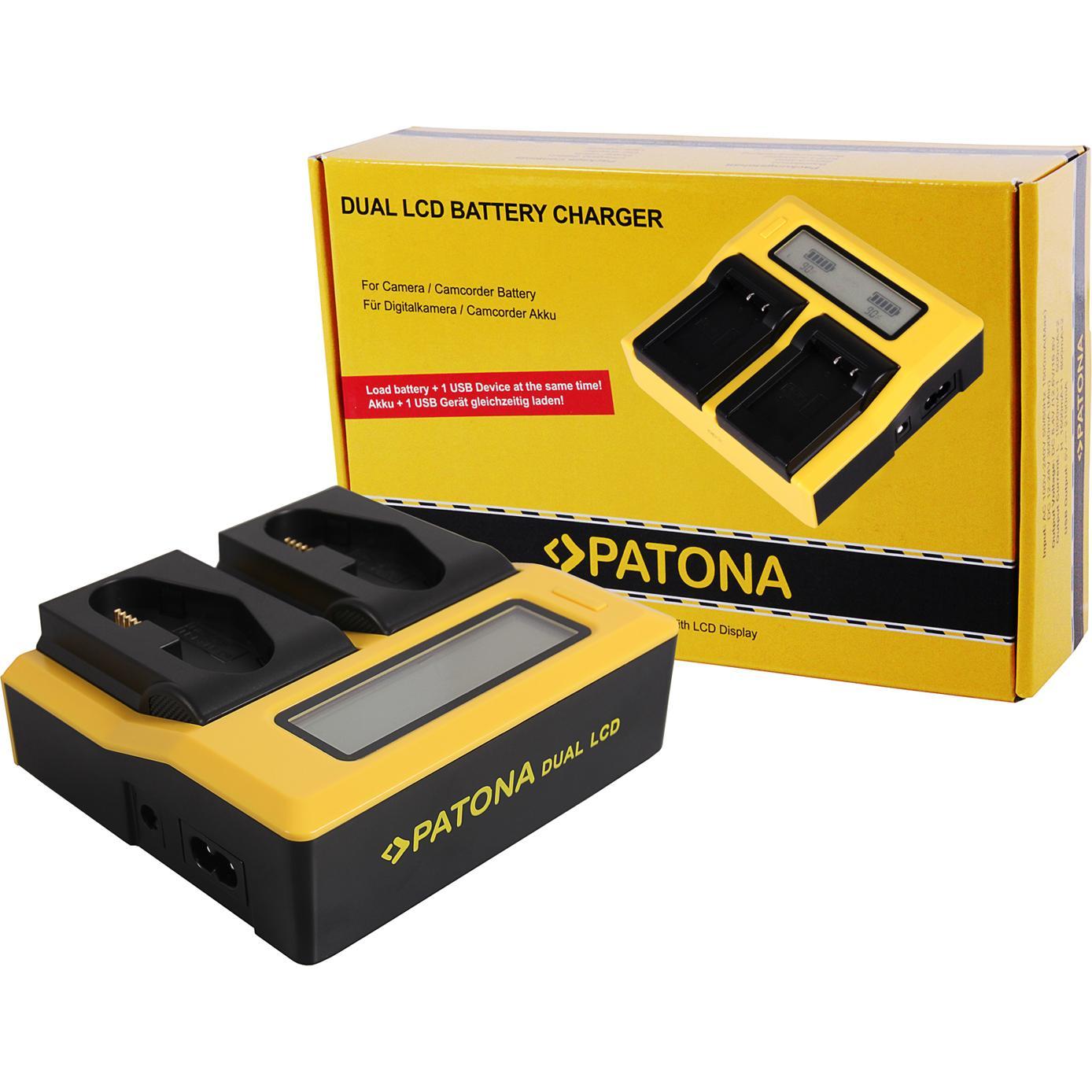 Patona Caricatore USB doppio LCD per Canon LP-E4 LP-E19 EOS 1D 1DS Mark III 1D Mark IV 1DX Mark II (Caricabatterie per fotocamere), Alimentatore fotoc