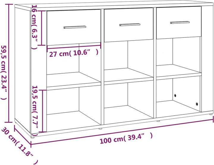 Image du produit vidaXL Sideboard (100 x 30 x 59.50 cm)