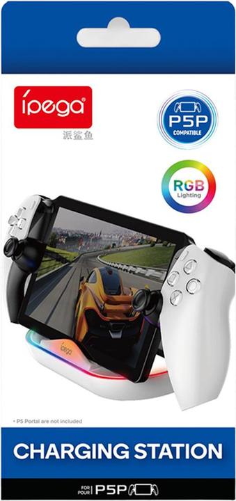 Actual product image - iPega P5P02 Charger Dock with RGB for Playstation Portal Remote Player White (Playstation Classic)