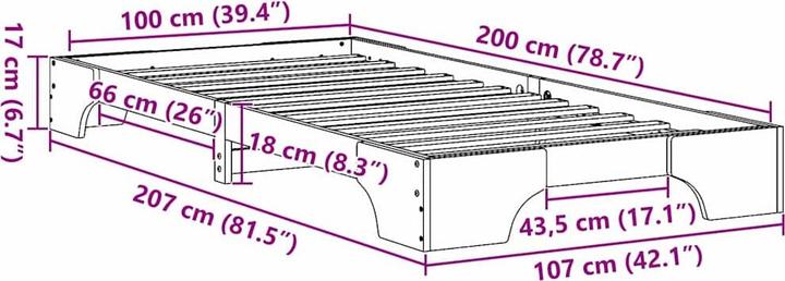 Image du produit vidaXL Bettgestell (100 x 200 cm)