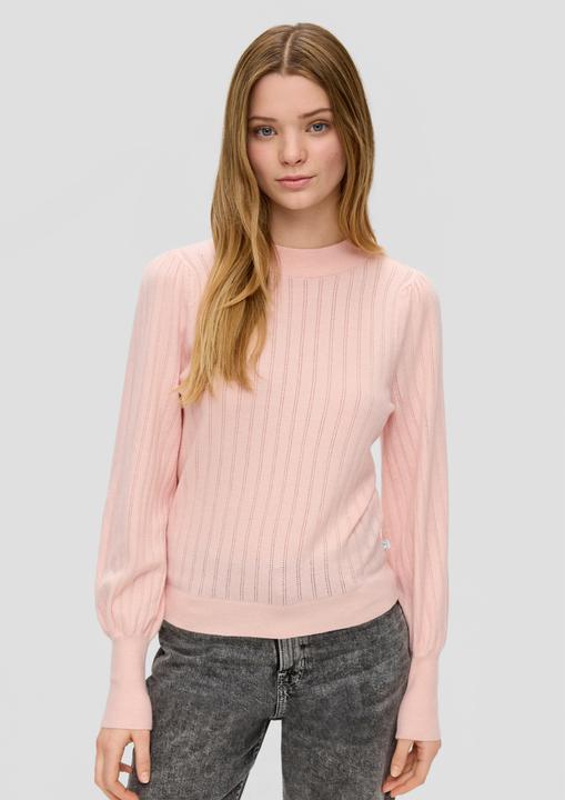 Produktbild s.Oliver Strickpullover Strickpullover mit Ajourmuster (XXL)