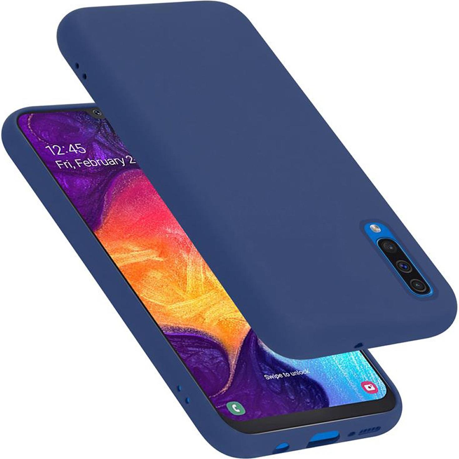 Cadorabo TPU Liquid Silicone Case Cover (Samsung Galaxy A30s, Samsung Galaxy A50s), Smartphone Hülle, Blau