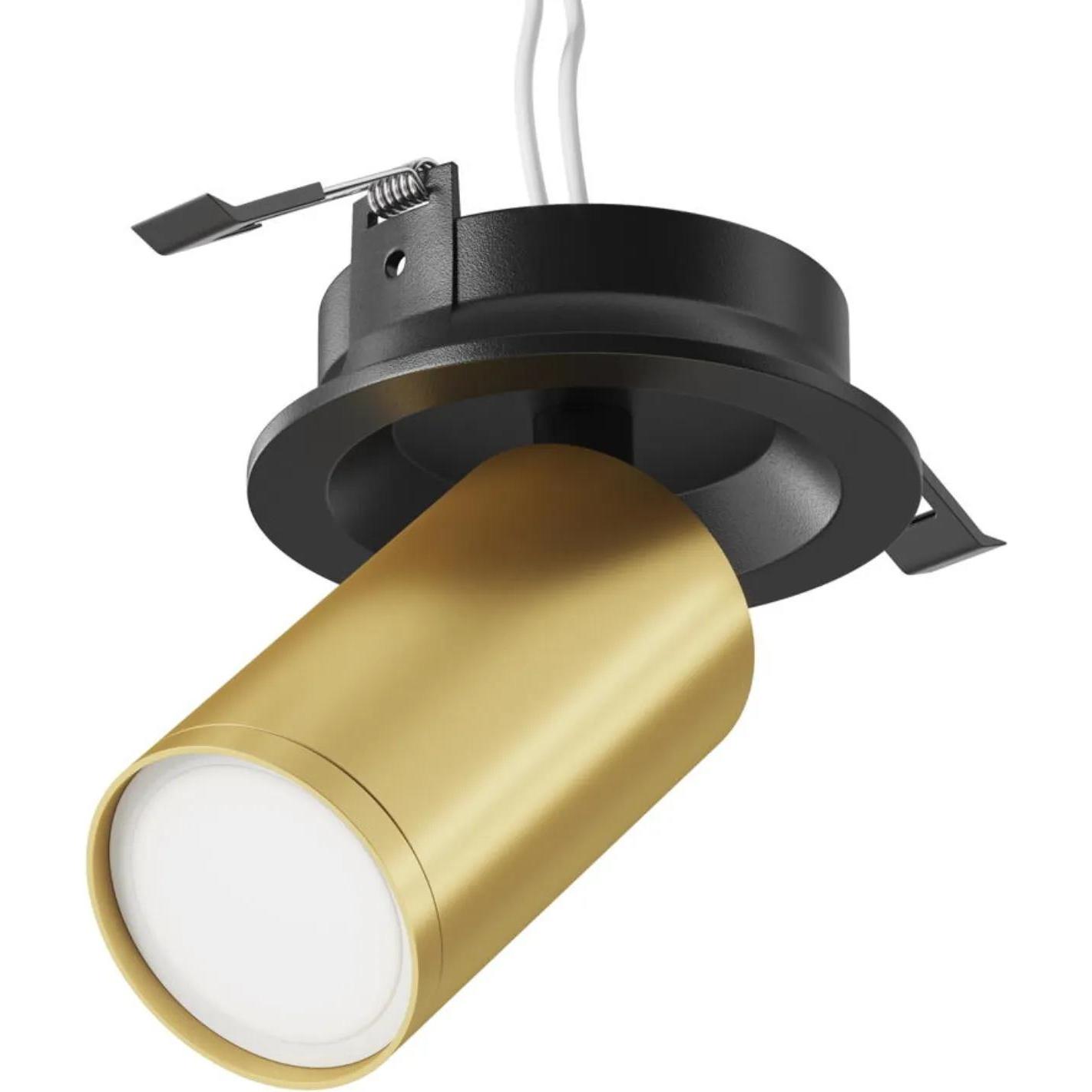 Maytoni, Wandleuchte + Deckenleuchte, Focus S Deckenleuchte, Deckenlampe GU10 12,3cm Schwarz / matt Gold (GU10)