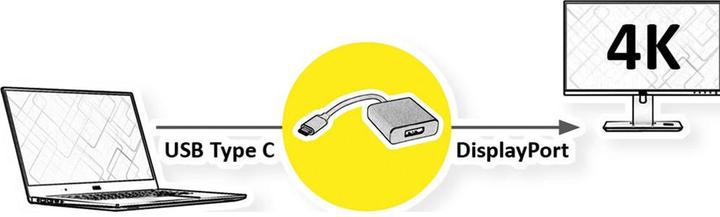 Produktbild Roline USB-C zu (DP, 10 cm)