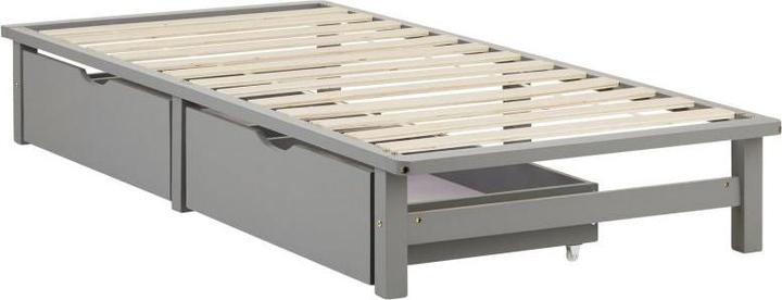 Actual product image Homestyle4u Palettenbett mit Bettkästen & Matratze (90 x 200 cm)