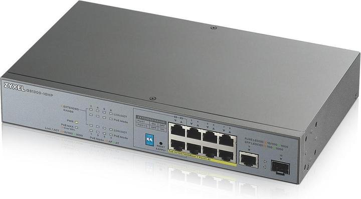 Actual product image Zyxel GS1300-10HP Unmanaged PoE+ (10 Ports)