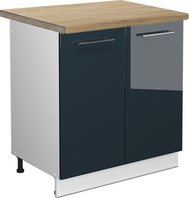 Blau, Dunkelblau hochglanz, Goldkraft Eiche, Weiss