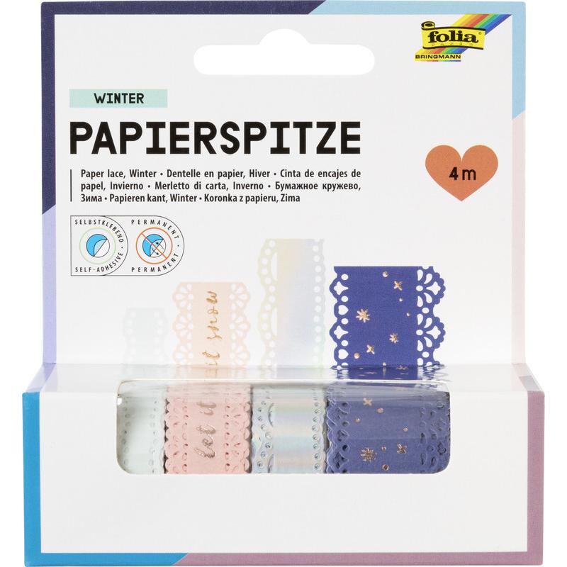 Thumbnail - Folia, Bastelpapier, Papierspitze WINTER, selbstklebend