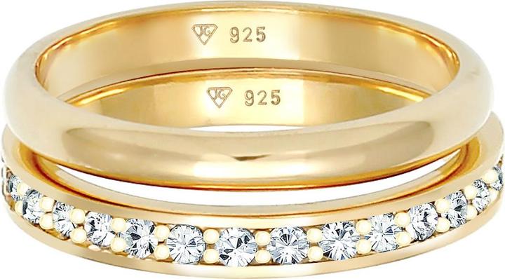 Actual product image Elli Ring Crystals Memoire Band Ring Basic Set of 2 925 Silver (58, 925 Silver)