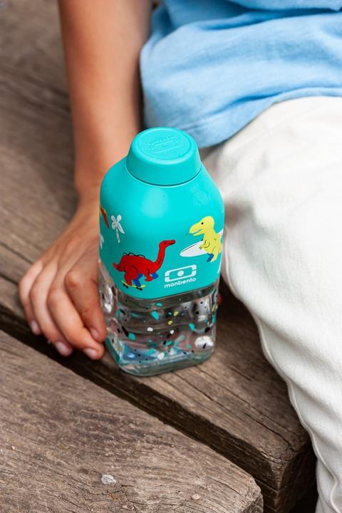 Actual product image Monbento Positive S-bottle, graphic blue dino (0.33 l)