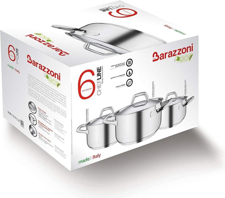 Produktbild Barazzoni Kochgeschirr-Set für Induktion, spülmaschinenfest, italienische Herstellung (Kochtopf, Edelstahl)