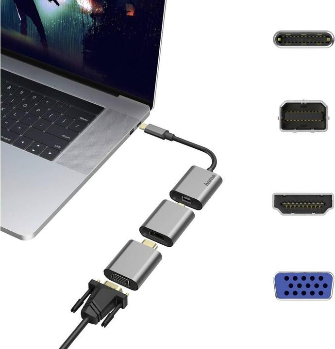 Produktbild Hama USB Video-Adapter (HDMI, Mini DP, VGA, 15 cm)