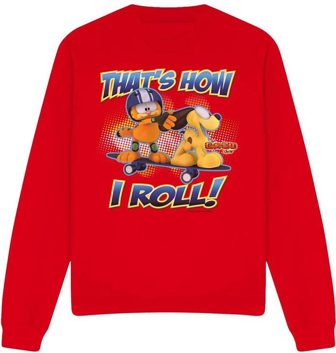 Actual product image Garfield Unisex Adult How I Roll Sweatshirt (XXL)