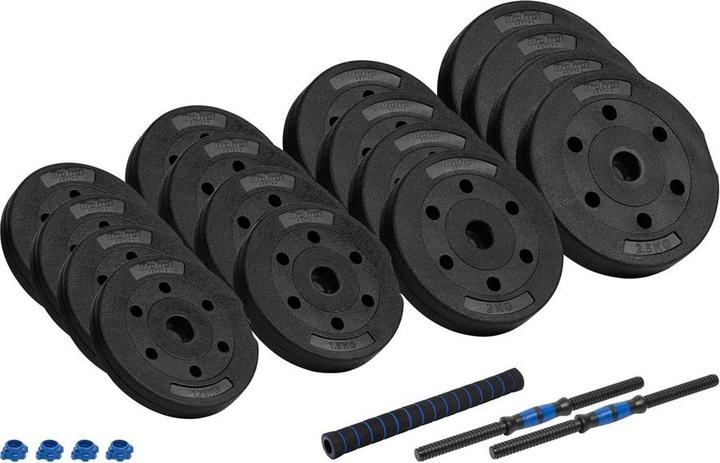 Actual product image Rebel Adjustable bitumen dumbbells with connector 2x15kg ACTIVE