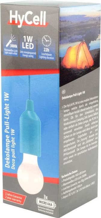 Productafbeelding Star Trading HyCell Pull-Light BLUE, incl. 3 x AAA batterijen (PU 8 1 D