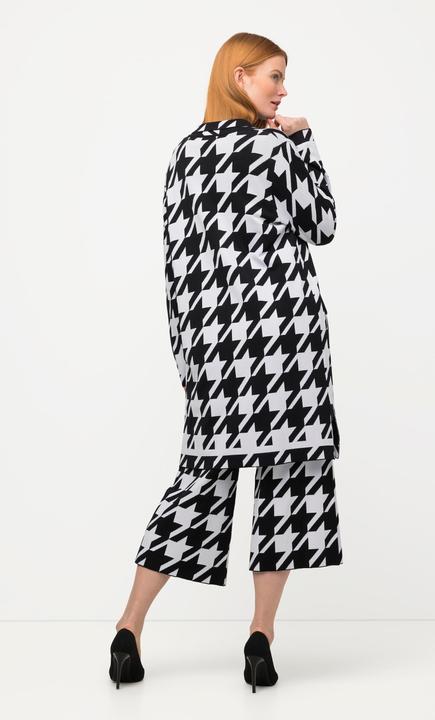 Produktbild Ulla Popken Strickjacke, Hahnentrittmuster, Reverskragen (54)