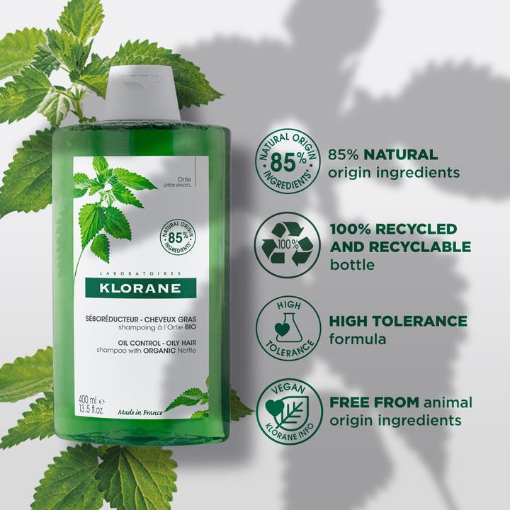 Produktbild Klorane Talgregulierendes Shampoo mit BIO-Brennnessel (400 ml, Flüssiges Shampoo)