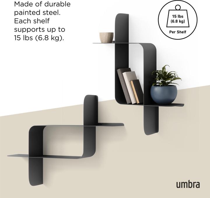 Immagine prodotto Umbra Set di 2 mensole in metallo (64 x 16 x 48 cm)