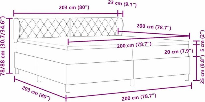 Produktbild vidaXL Boxspringbett (200 x 200 cm)