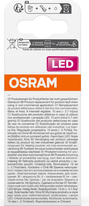 Image du produit Osram Led Retrofit Classic P (E14, 6.50 W, 806 lm, 1 x, D)