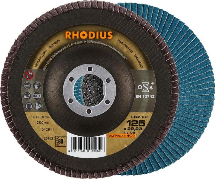 Produktbild Rhodius Schleifscheibe LSZ F2 K60 Stahl Ø 125 mm Bohrung 22,23 mm für Winkelschleifer (60)