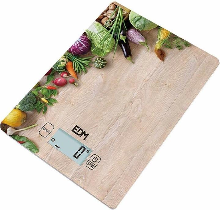 EDM Küchenwaage 07527 Braun Holz 5 kg