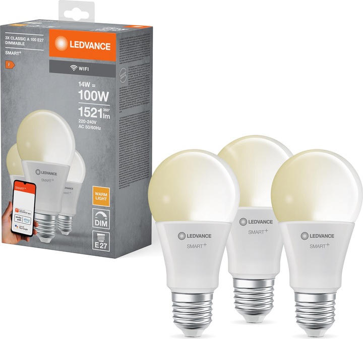 Immagine prodotto Ledvance Smart+ Wifi Classic (E27, 14 W, 1521 lm, 3 x, F)