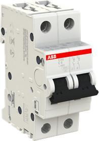 Image du produit ABB Disjoncteur 6kA 6A C 2p S202-C6