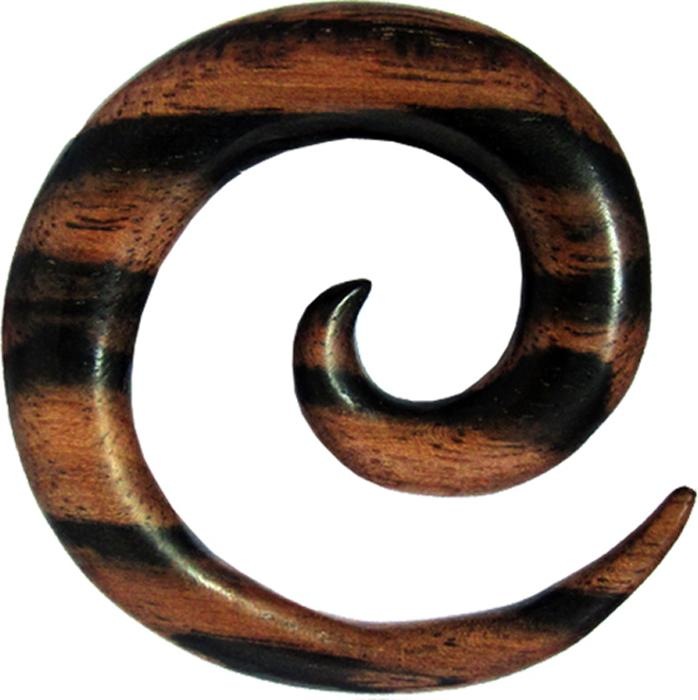 Produktbild Star Piercing Dehnspirale aus zweifarbiges Arang Holz (ohne Messing, Organisch)