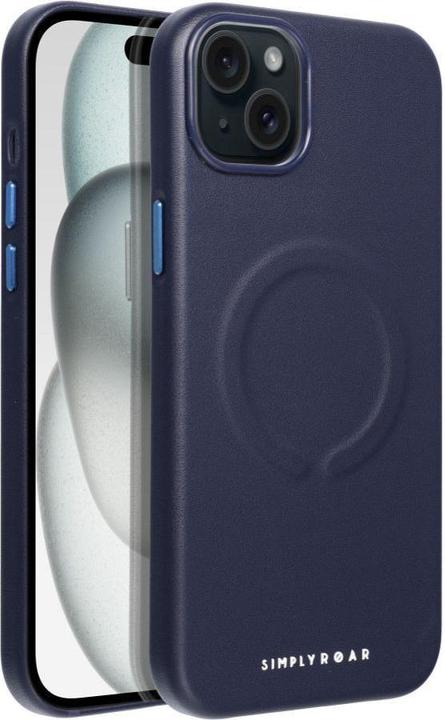 Produktbild Roar Back panel cover case LEATHER MAG compatible with MagSafe for IPHONE 15 Plus navy (Apple iPhone 15 Plus)