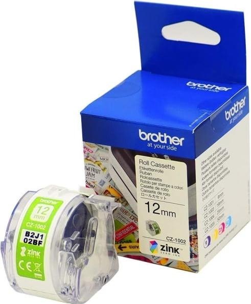 Productafbeelding Brother CZ-1002 etikettenrol (1.20 cm, Wit)