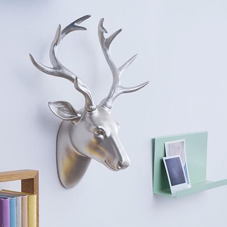 Image du produit Walplus Bois de cerf Deer Head Wall Hanger, Champagne (35 x 18.5 x 43 cm)