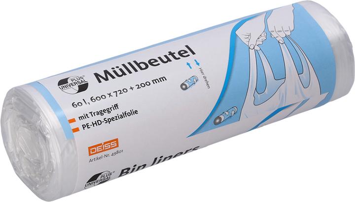 Produktbild Universal Plus Müllbeutel 60,0 l transparent 9 µm, 1 St. (20 x, 60 l)