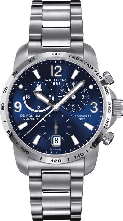 Certina DS Podium Cronografo GMT (Orologio da polso analogico, Fatto in Svizzera, 42 mm)