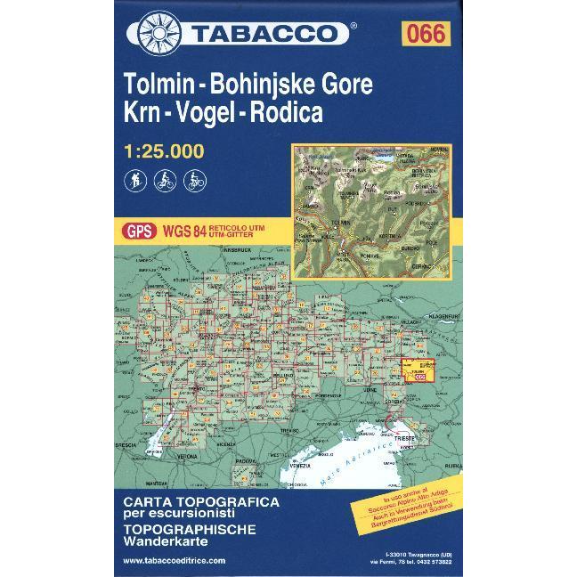 Tabacco Ed.Wanderkarte.066 Tolmin, Landkarte