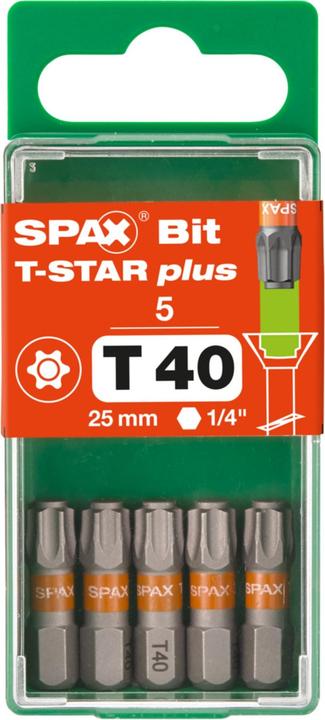 Actual product image Spax BIT T-STAR PLUS T40 25mm S (Hexagon socket TX)