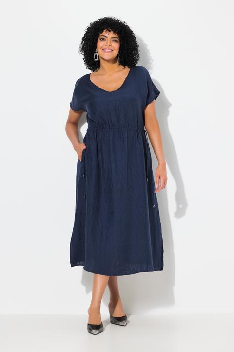 Immagine prodotto Ulla Popken Abito maxi dal taglio smanicato con coulisse e scollo a V (50, 52)